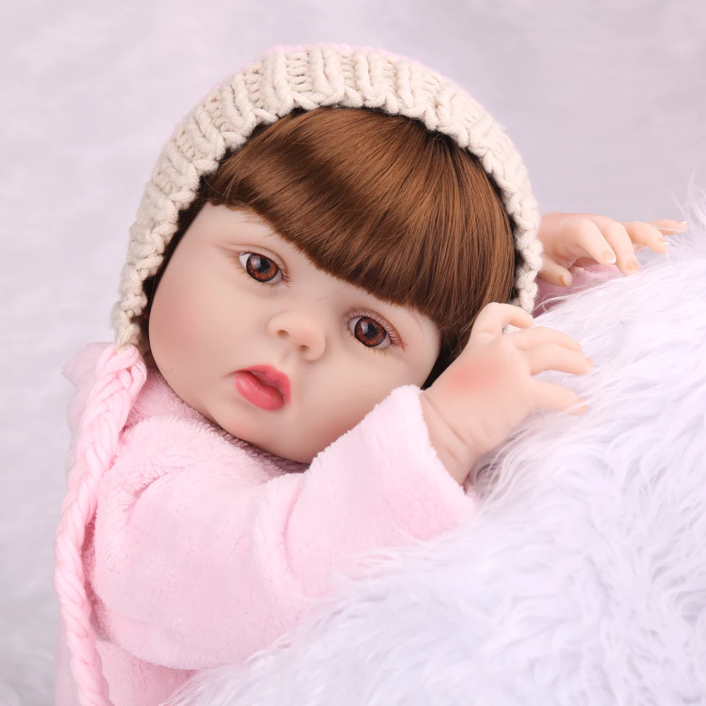 55CM Reborn Baby girl full body Silicone Soft toddler Doll For Kid Fashion Bebes the best Christmas birthday gift playmate | Игрушки и