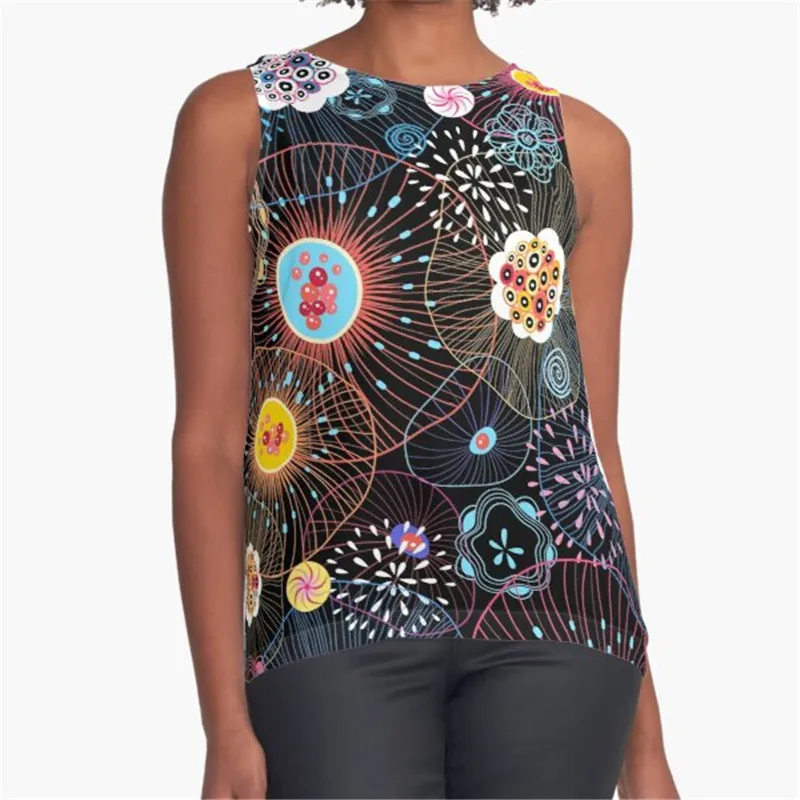 

Women Vintage Sleeveless T Shirt Botanical Pattern Printed Summer O-neck tank tops Harajuku Pullover Vest Lady Tee Shirt tops