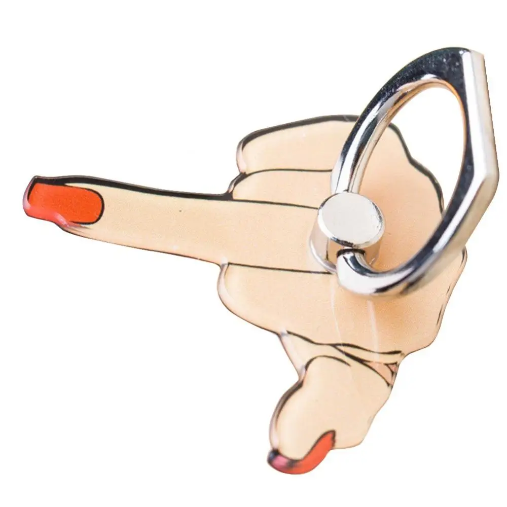Funny Middle Finger Up Ring Rotating Grip Stand Holder Mount for iPhone Samsung | Mobile Phone Holders & Stands