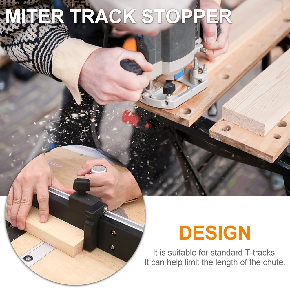 

Aluminum Chute Limit Woodworking Tool Professional Manual DIY Locator Workbench Miter Track Stopper T Slot Jig Portable