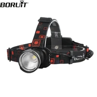 boruit rj 2190 t6 led headlamp 3000lm 3 mode zoom powerful headlight rechargeable 18650 waterproof head torch camping hunting