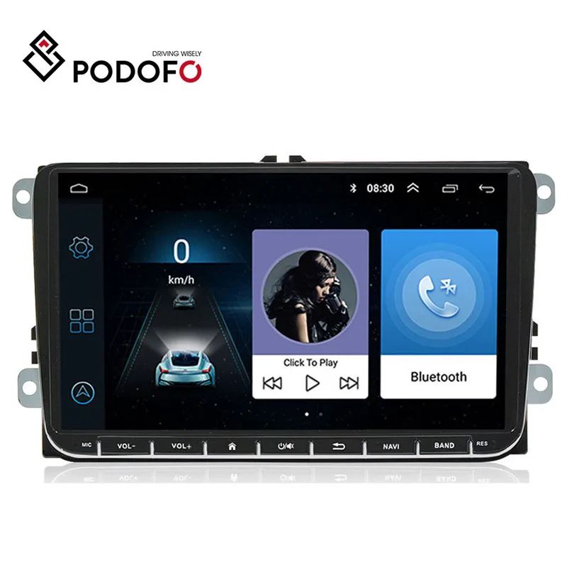 Автомобильный мультимедийный плеер Podofo на Android 6 0 с 9 &quotэкраном GPS для Volkswagen Passat Golf