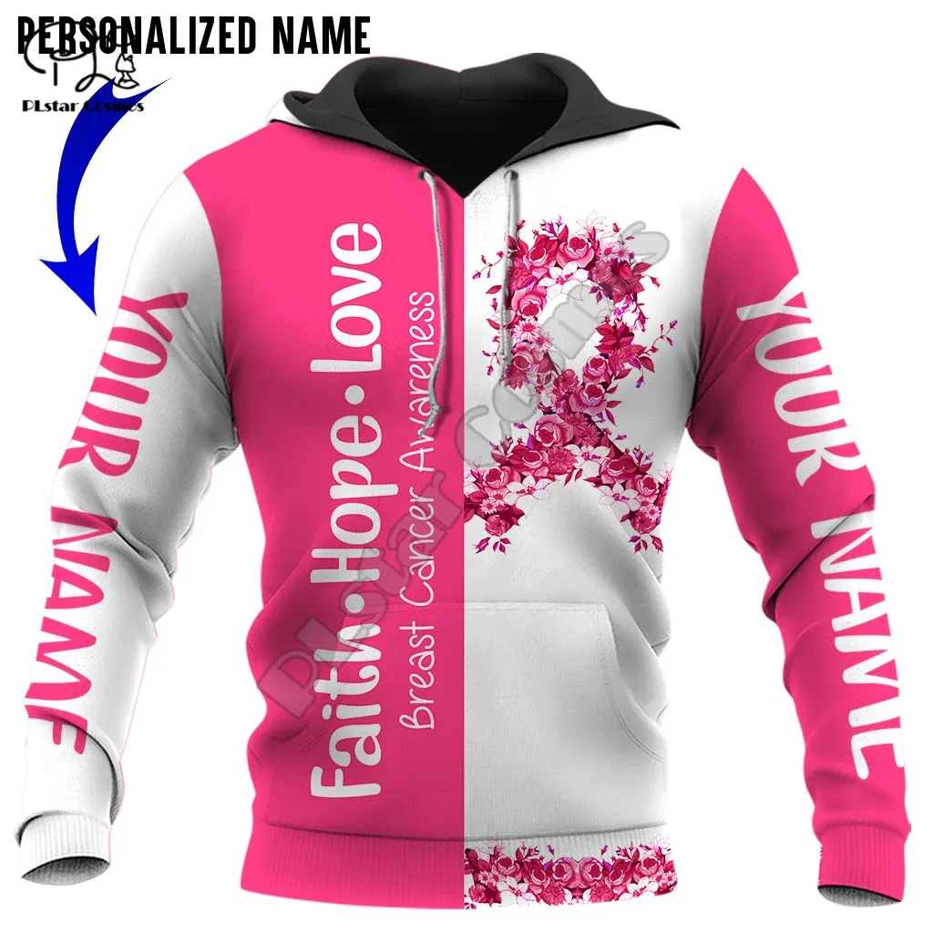 

PLstar Cosmos Breast Cancer Warrior Fighter 3D Printed Hoodies Sweatshirts Zip Hooded For Men/Women Casual Streetwear Style-B13