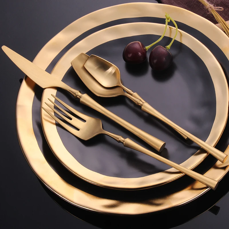 2019 juego de cubiertos 24 piezas Juego tenedores cuchillos cucharas conjunto vajilla portatil cubiertos|Столовые сервизы| |