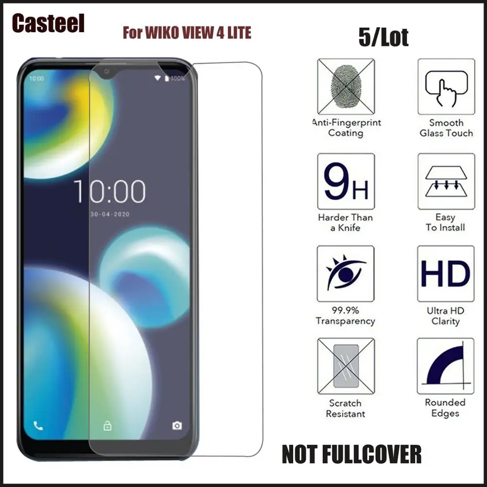 

5/lot 0.3mm 9H Premium 2.5D Curved Edge Tempered Glass For WIKO View 4 Lite Screen Protector Film