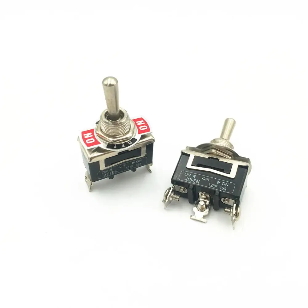 10sets Momentary Toggle Switch 123F 3-Pin 3 Position ON-OFF-ON SPDT 15A 250VAC Self-reset Switches with Waterproof Cap | Обустройство