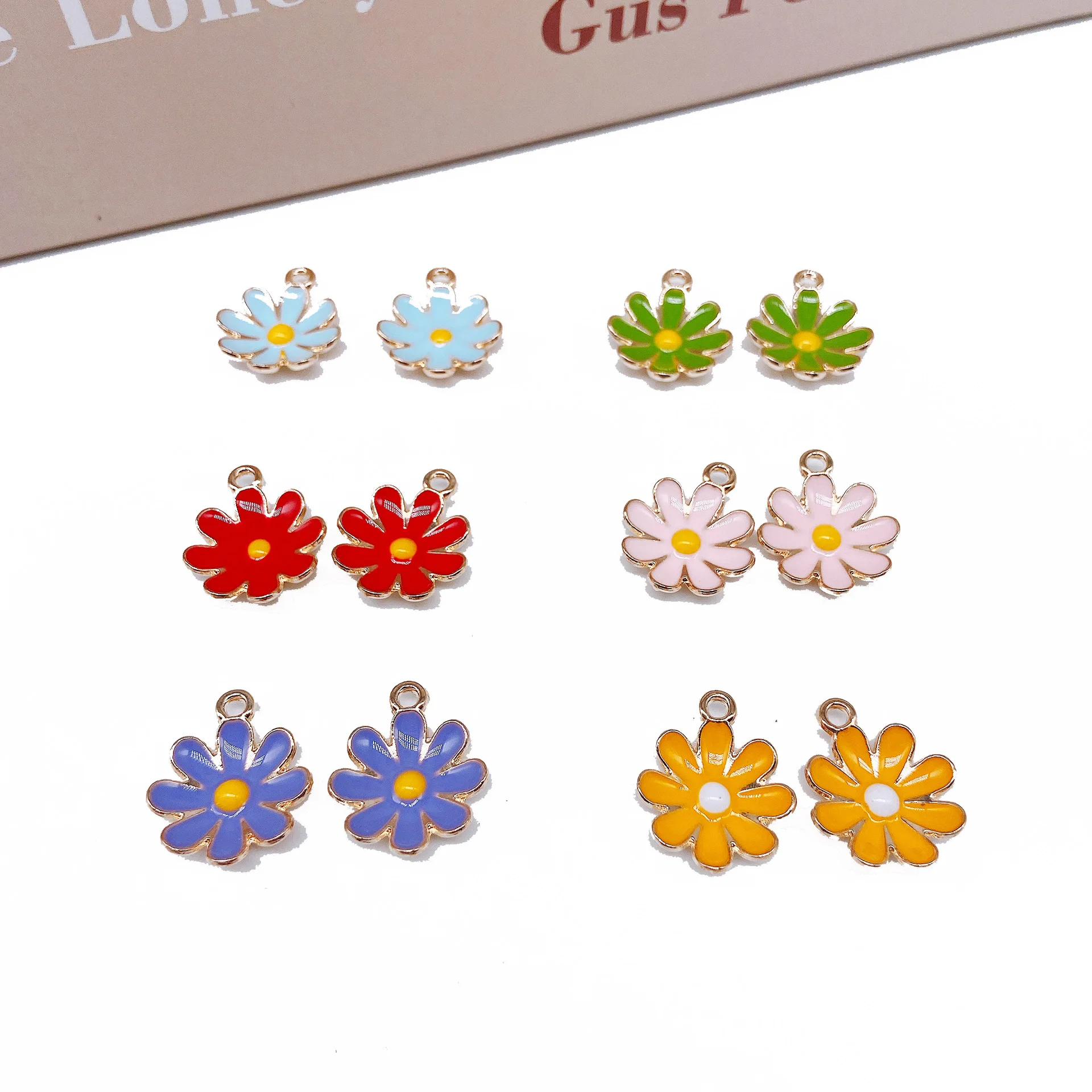 

10 шт./Лот, эмалевые лепестки цветов маргаритки, подвески «сделай сам», ожерелье, серьги, аксессуары для изготовления ювелирных изделий