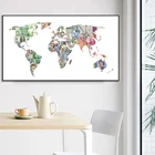 Абстрактная Ретро Карта мира в стиле денег креативная Картина на холсте постеры с принтом Скандинавская Настенная картина для гостиной спальни домашний декор