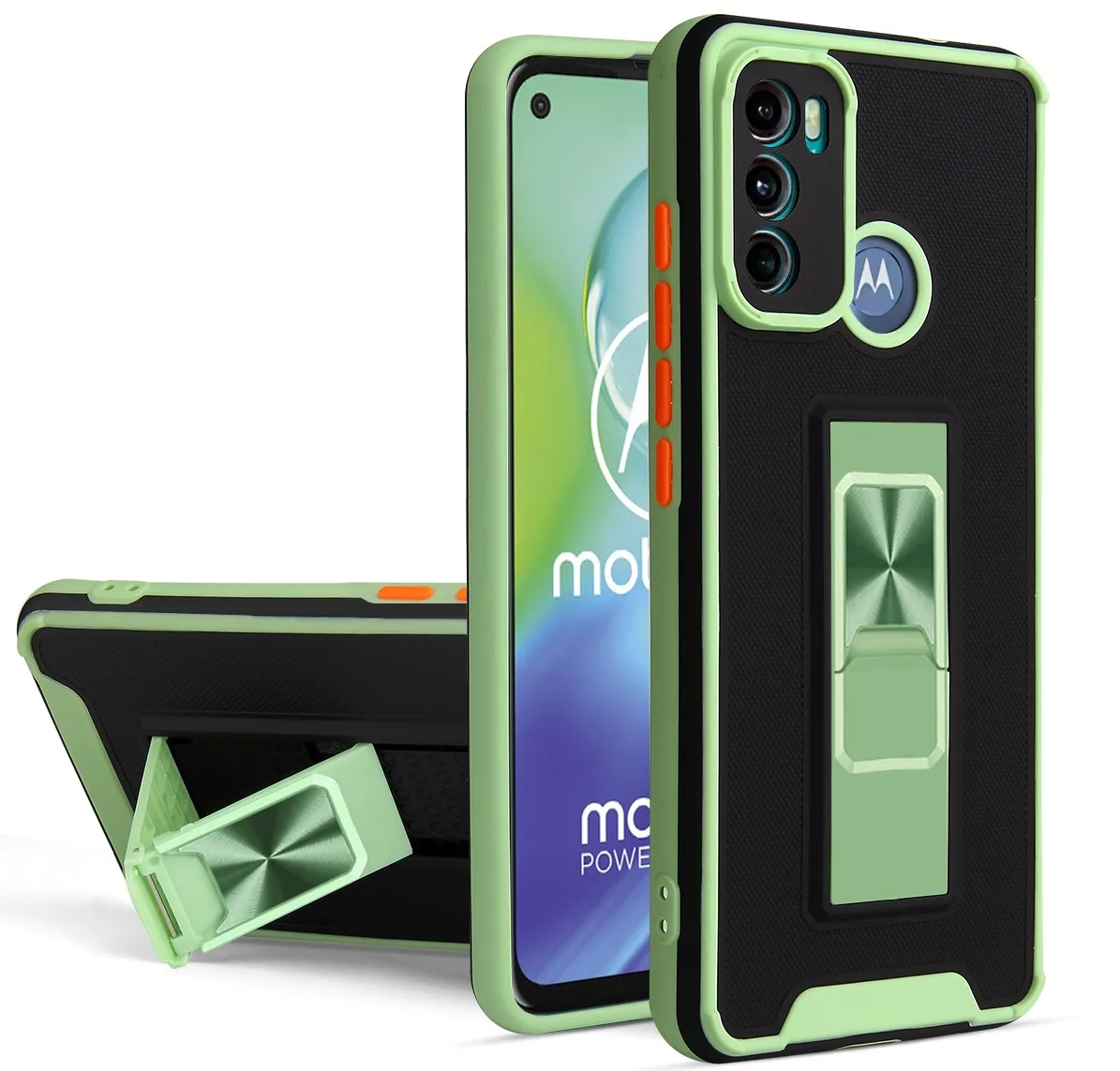 

Luxury Armor Shockproof Phone Case For Motorola G10 G20 G30 G50 G60 G40 Fusion G100 Car Magnetic Kickstand Protection Back Cover