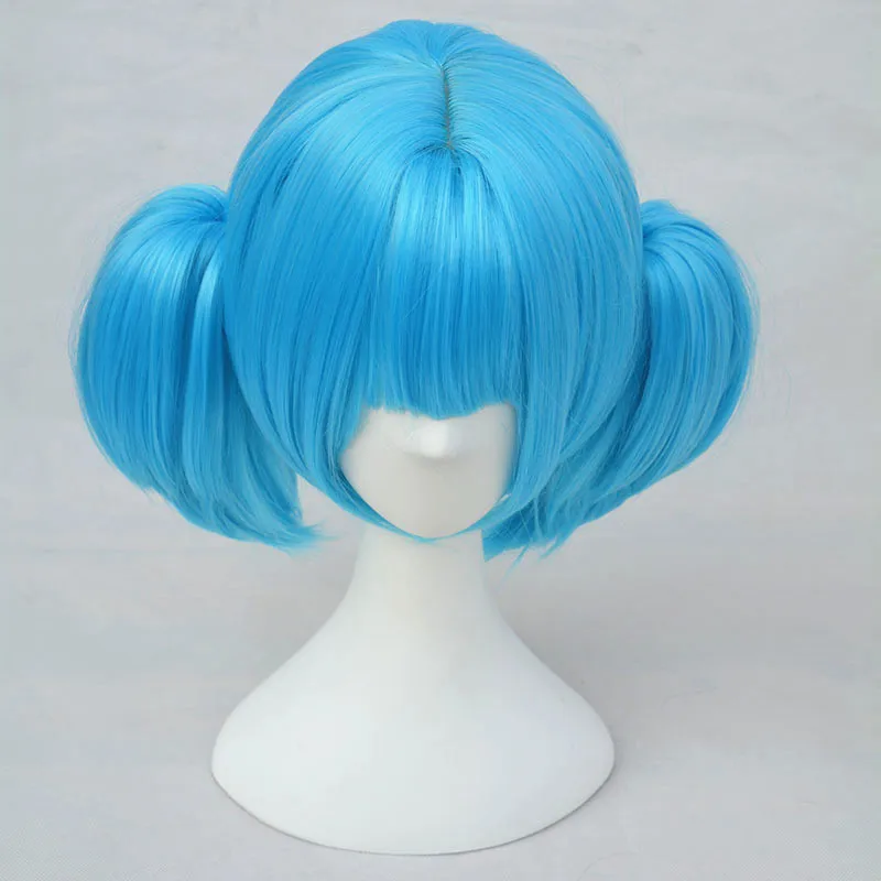 Игра Салли уход за кожей лица синий парик для женщин Sallyface Косплэй 2 коротких