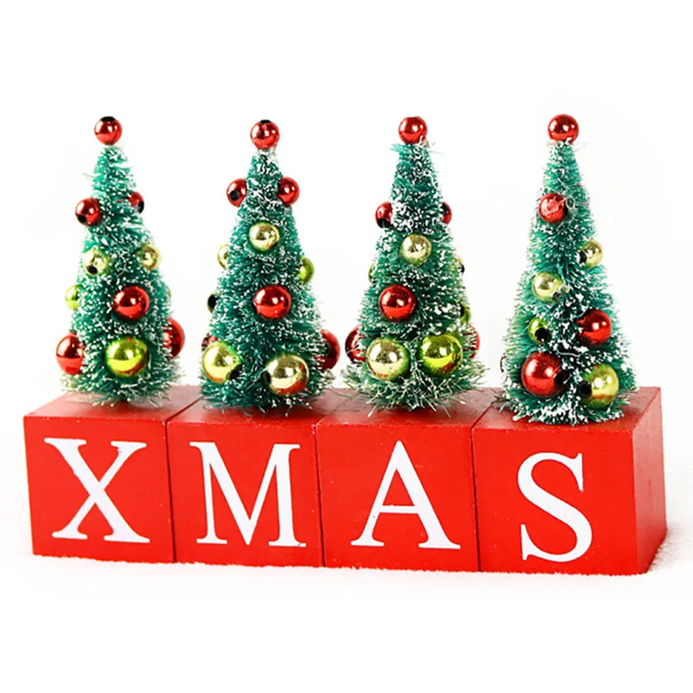 Рождественский деревянный календарь блок настольное украшение креативный стол