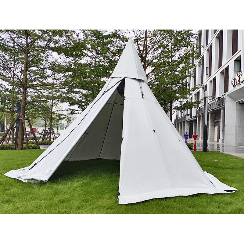 Verkaufen Pyramide Zelt Mit Einem Kamin Loch/EINEN Turm Rauch Fenster Zelt Park überleben Einzigen Schicht Indisches Zelt Feld überleben Zelt M Größe