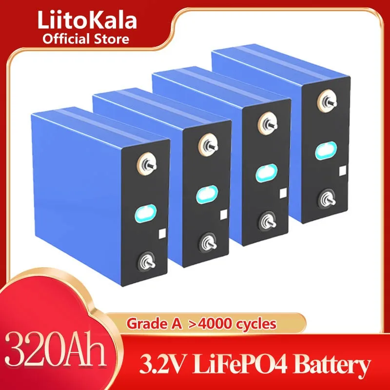 

LiitoKala 3.2V 320AH 12V Battery Pack 100% 310 Lifepo4 Grade A DIY Rechargeable Energy storage CELL EU US Tax Free With Busbars