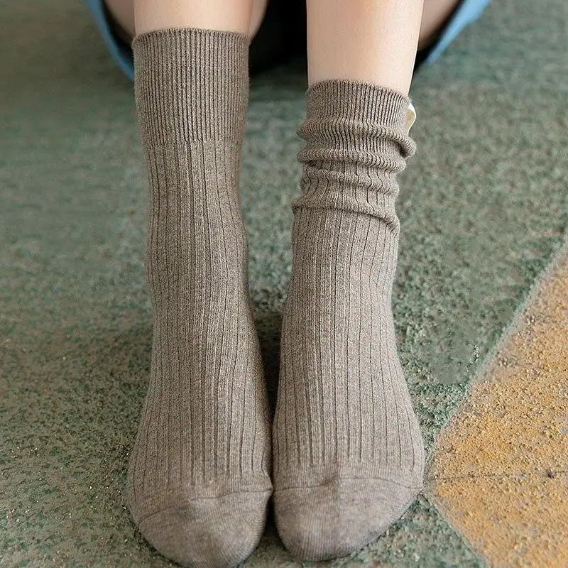 Новые шерстяные вязаные женские длинные носки Jeseca в стиле Харадзюку модное