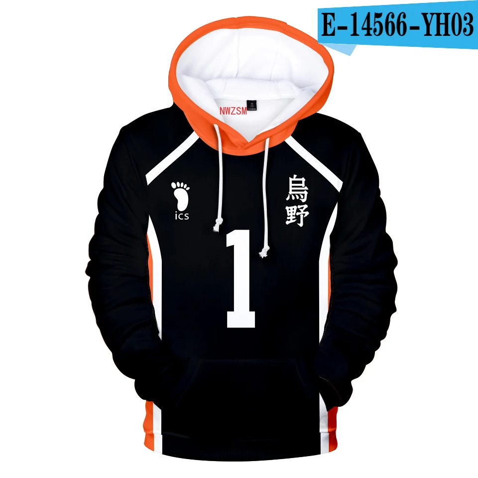 

2020 NEW Anime Young Manga Harajuku Hooded Sweatshirt Haikyuu 3D Casual Adult Kids Pullovers Casual Hoodies Sweatshirts