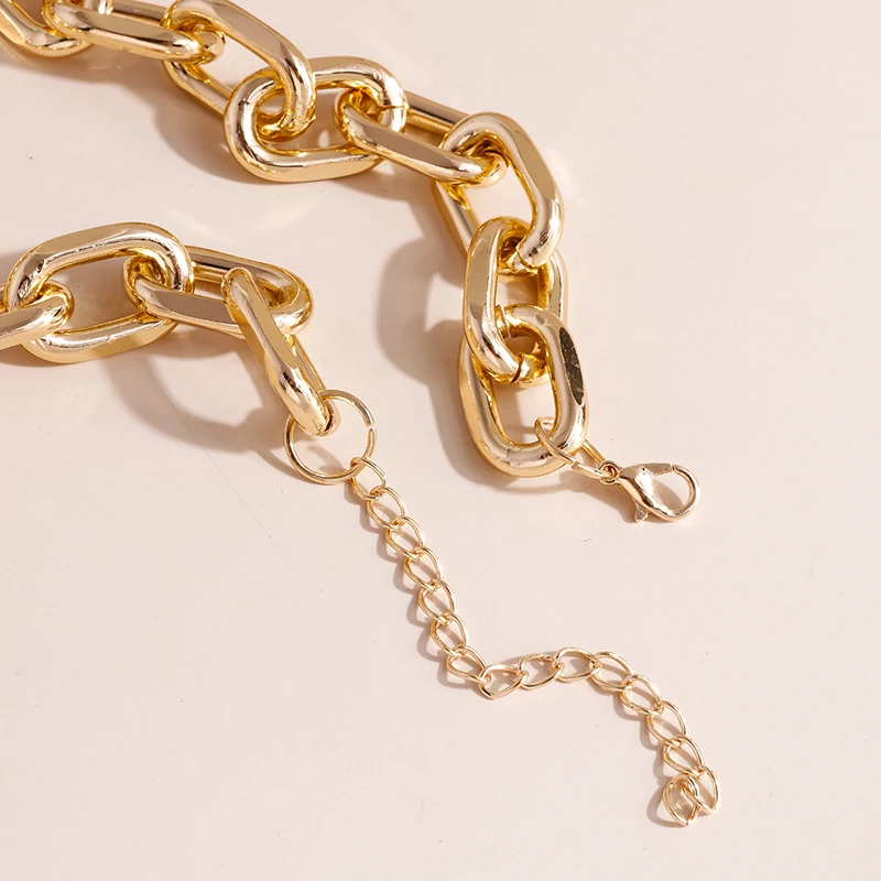 

Punk Necklace Gold Silver Color Alloy Thick Clavicle Chain Choker Necklace for Women Trendy Party Boho Jewelry Collar Femme