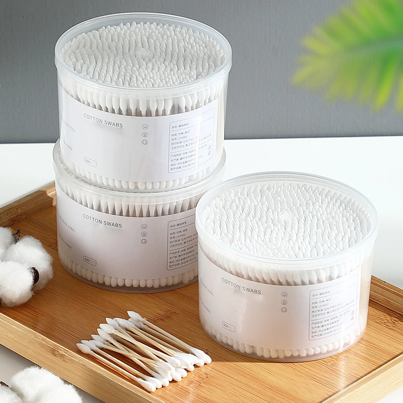 

500PCS Disposable Cotton Swabs Eyelash Applicator Microbrush Ear Cleaner Wood Sticks With A Box Individual Eyela