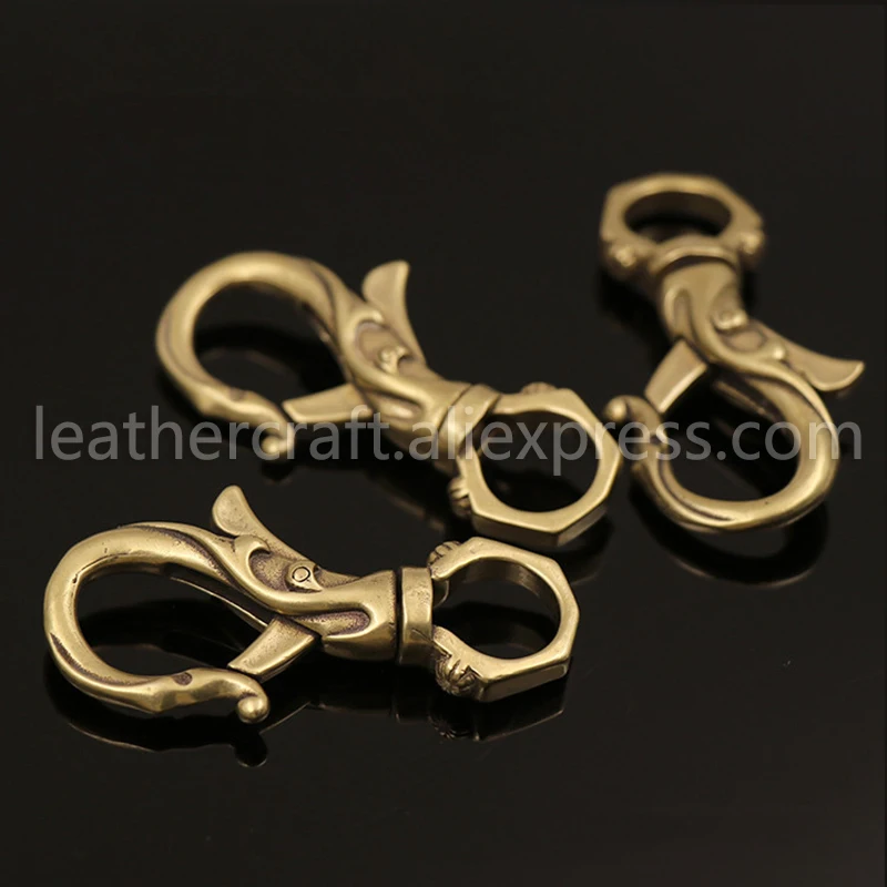 2pcs Solid Brass Flower Swivel Trigger Snap Hook Spring Gate Clasps Clips Leather Belt Pet Leash Bag Strap Webbing Keychain | Дом и сад