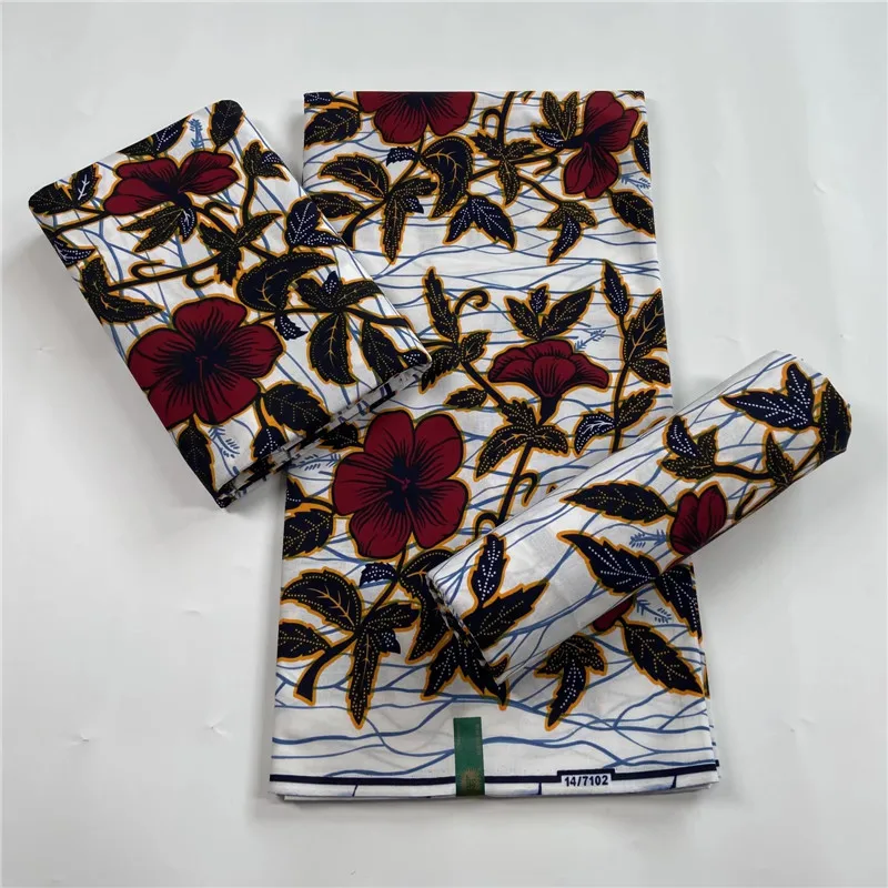 

ankara fabric african real wax print 100% cotton 2022 design tissus wax africain patchwork fabric for dress 6yards/piece 1024