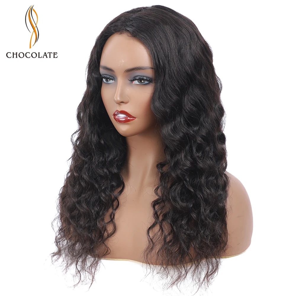 Недорогие волнистые человеческие волосы Длинные свободные парики с глубокой