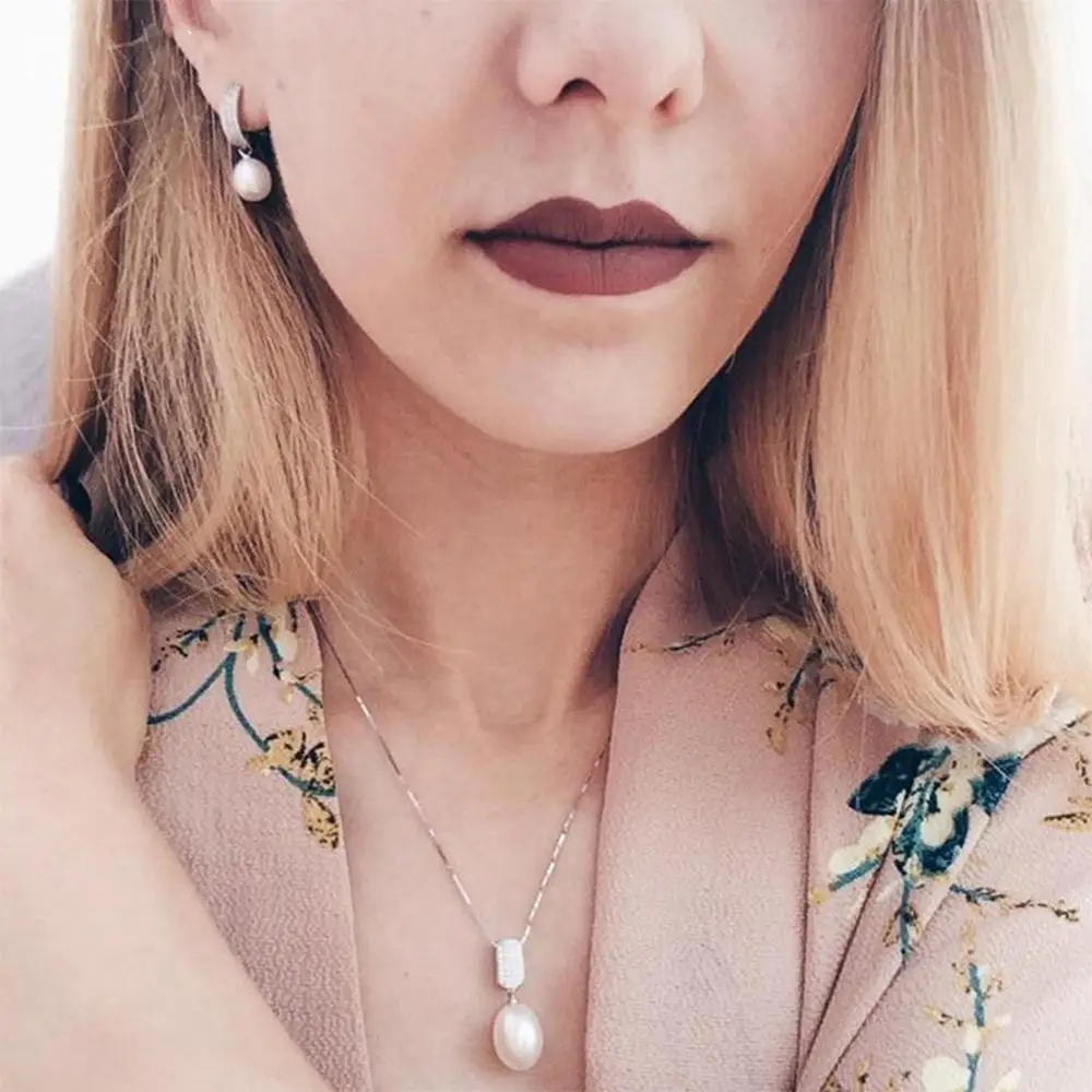 Женское жемчужное ожерелье из натурального пресноводного жемчуга с кулоном