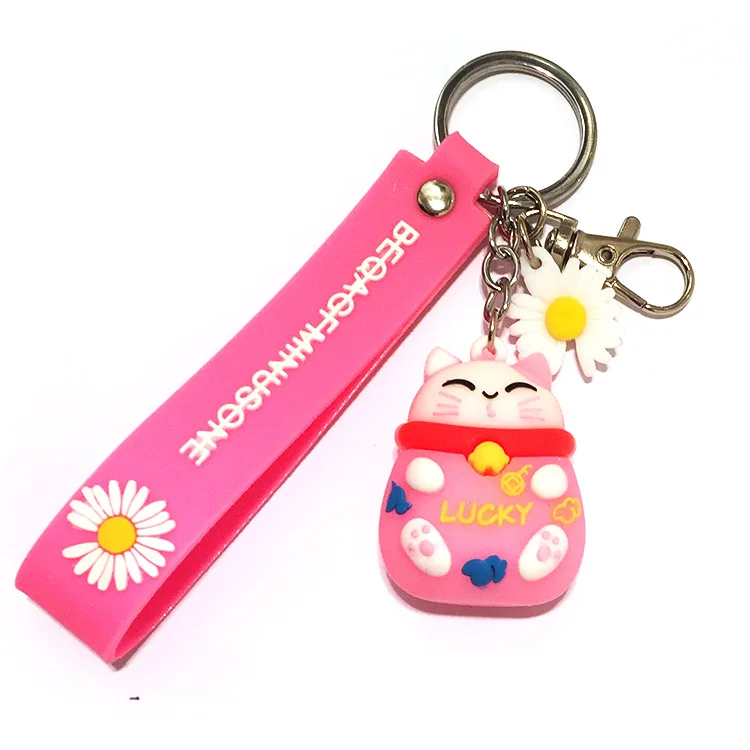 

3D Cartoon Figure Keychain Cute Doll Bag Charm Pendant Stainless Steel Women Keyring For Wholesale