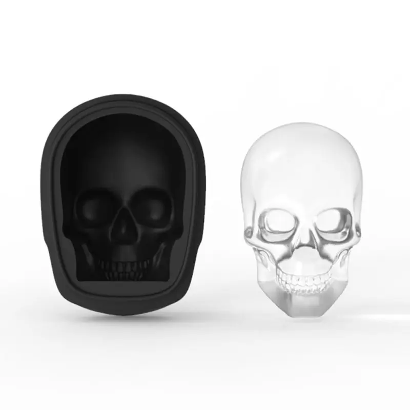 3D Skull Shaped Silicone Mould Skeleton Ice Tray Single Holes Drink Whisky Cube Mold Chocolate Cookies DIY | Дом и сад