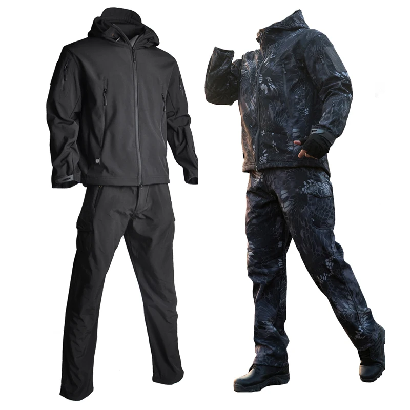 

Men Airsoft Tactical Jackets Soft Shell Jacket Military Uniform Special Forces Army Suit Militaire Clothing Men Jacket+Pants
