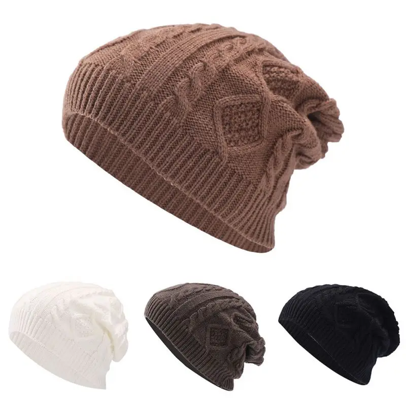 Женская Шапка-бини зимняя мягкая теплая шапка с напуском вязаная крючком Лыжная