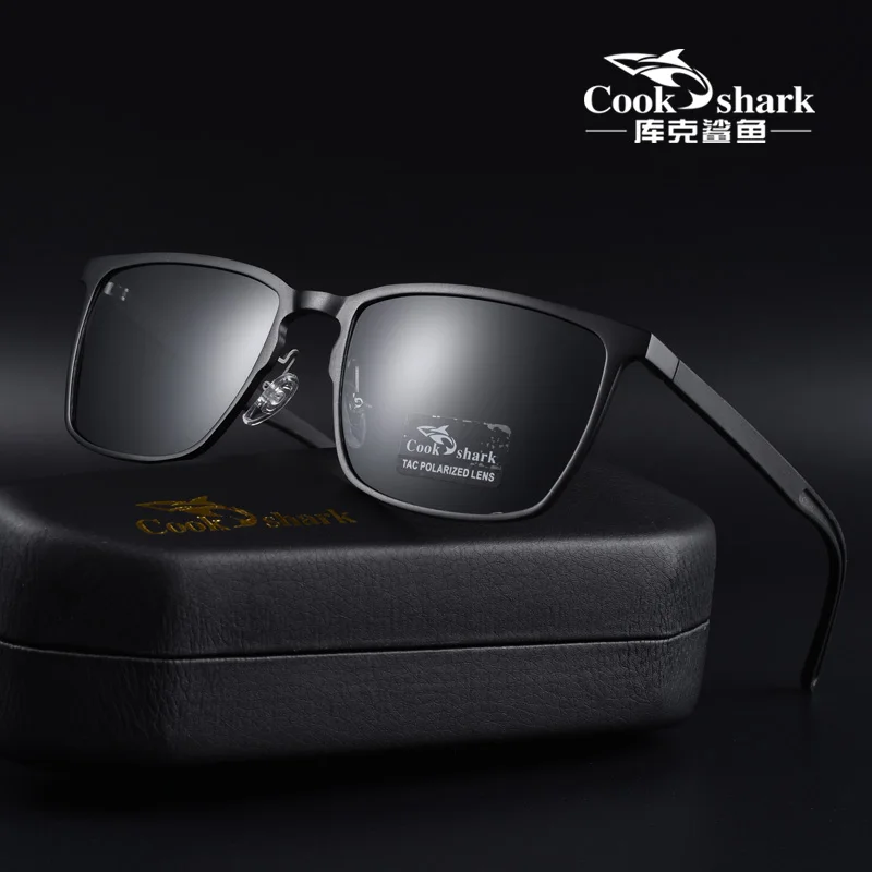 Cook Shark 2021 new sunglasses men's sunglasses HD polarized driving drivers color glasses tide