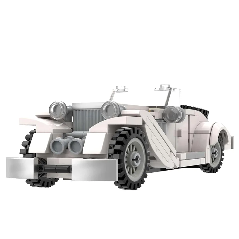 

Famous White Classic Car of The Century Car Model DIY Building Blocks for high-tech Mechanical Vintage Roadster Vehicle Kids Toy