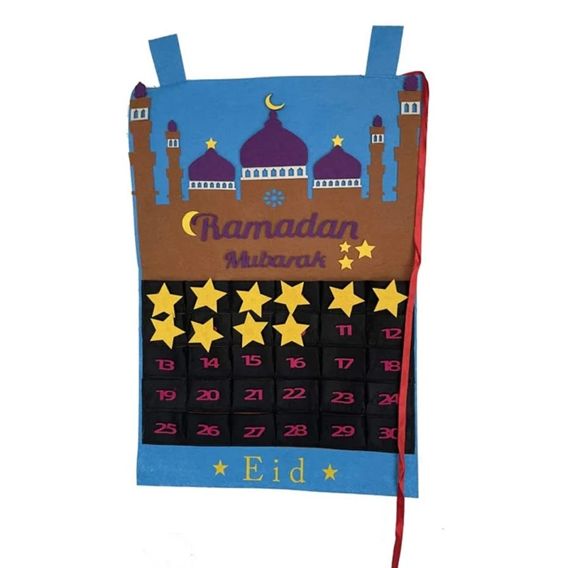 

Календарь для Адвента, календарь для Рамадана, ИД Мубарак, подвесной календарь с обратным отсчетом для украшения на Рамадан