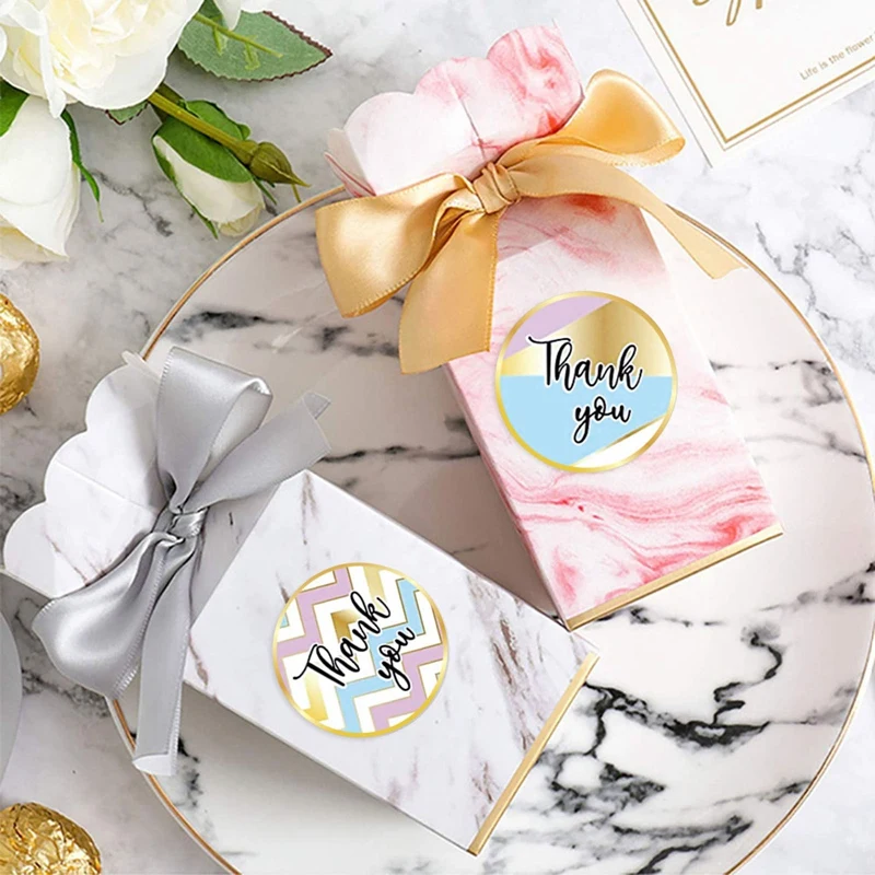 

500 pcs/roll 8 Patterns Sealing Stickers Thank You Stickers Scrapbooking Festival Birthday Party Gift Decorations Labels 1 inch