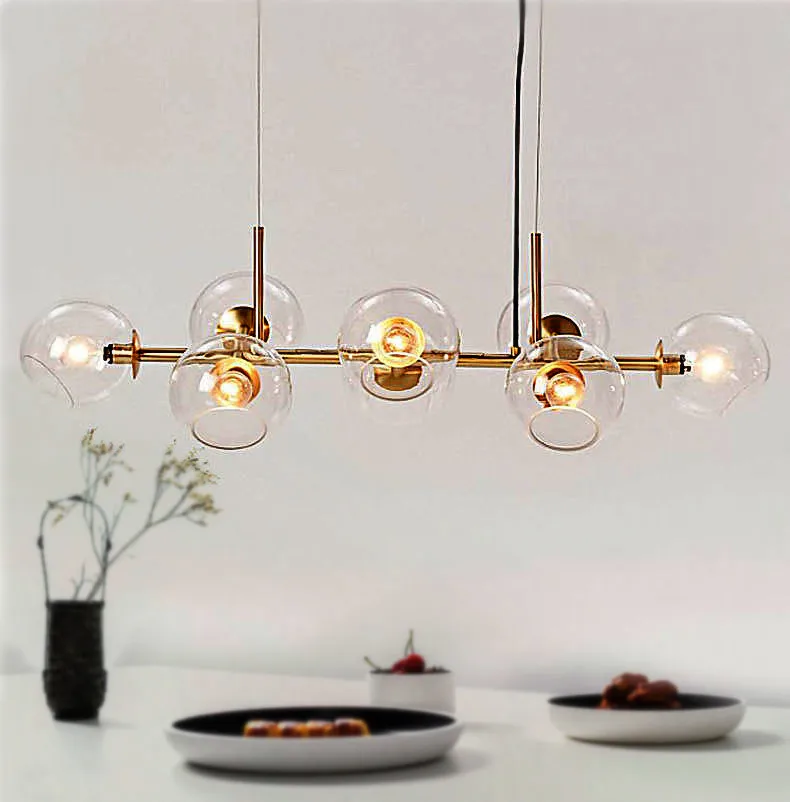 

Nordic Loft Glass Ball Pendant Lights Creative Molecule Design Winehouse Living Room Kitchen Bar E14 Hanging Light Fixtures