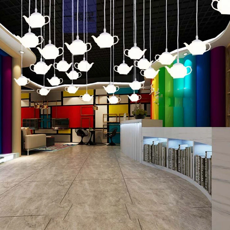 

Modern Teapot Pendant Lights Cups Nordic Led Hanging Lamps for Dining Room Kitchen Hotel Bedroom Light Fixtures Home Decoration