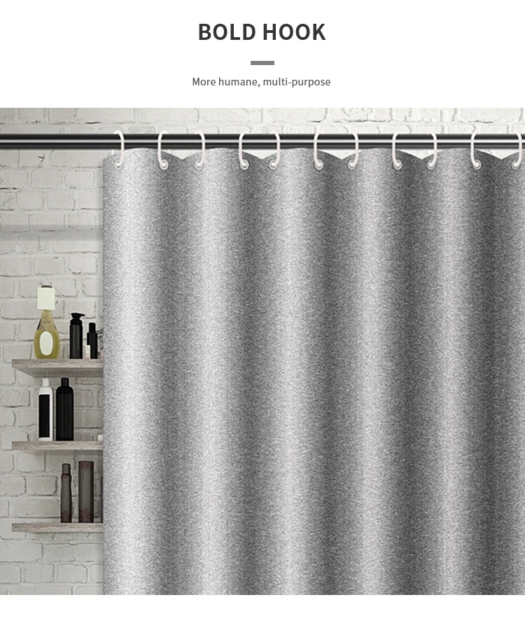 

Japanese Fabric Shower Curtains Thicken Imitation Linen Waterproof Bath Polyester Bathroom Luxury Hooks Gold Vintage washable