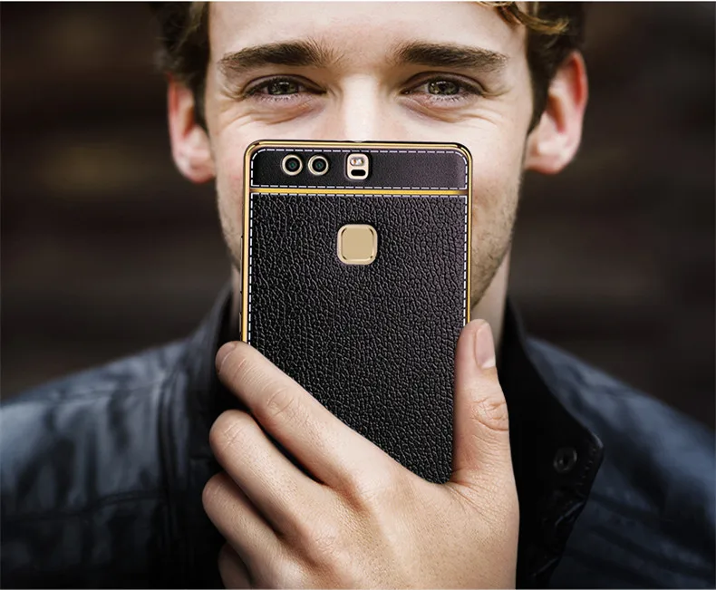 Luxury Litchi Business Leather Pattern Phone Case For Huawei P9 Plus P9plus Ultra Thin Soft Silicone Retro Cover Capa Coque |