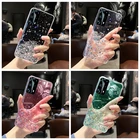 Чехол для Samsung S9, S20 FE, S10e, S10 Lite Plus, Note 10, 20 Ultra, A51, A71, A31, A41, A21S, M21, прозрачный, с блестками