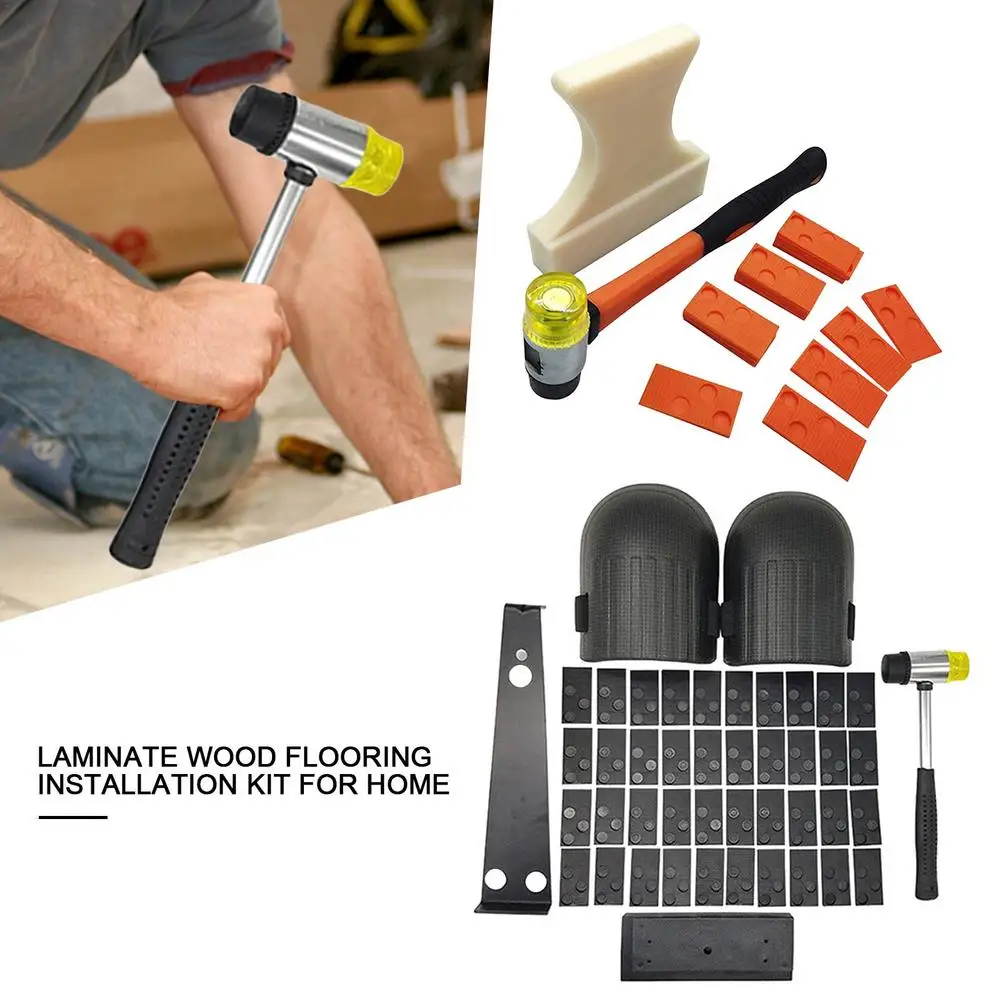 

Laminate Wood Flooring Installation Kit For Home Domestic Professional Use Spaces Tapping Block Pull Bar Mallet Hand Tool Set