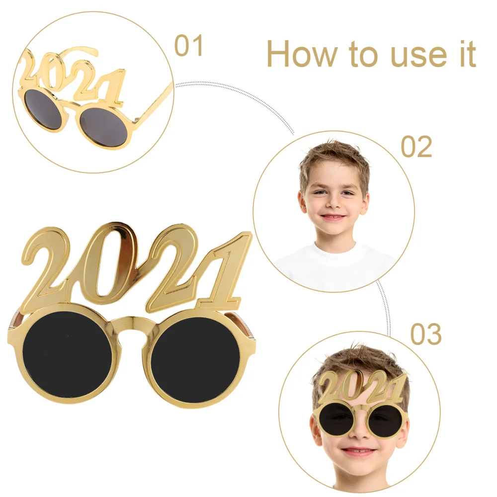 5 шт Новогодние очки 2021 для вечеринки блестящие товары Новинка новогодней