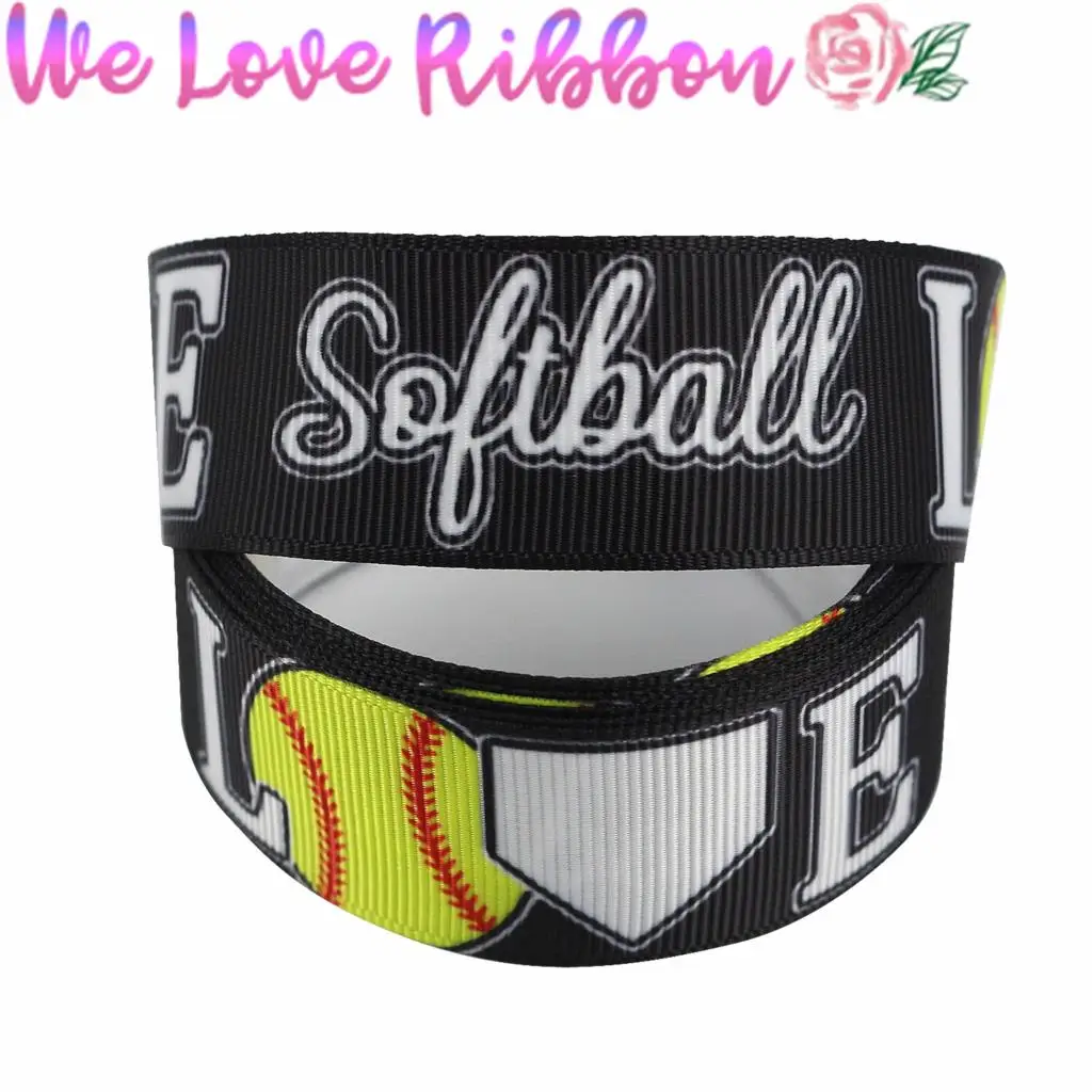 16 мм-75 мм спортивная серия Любовь Баскетбол Софтбол печатные корсаж/враг ленты DIY