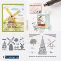 mp444 windmill metal cutting dies and stamps clear silicone stamps for scrapbooking craft die cut card making photo album