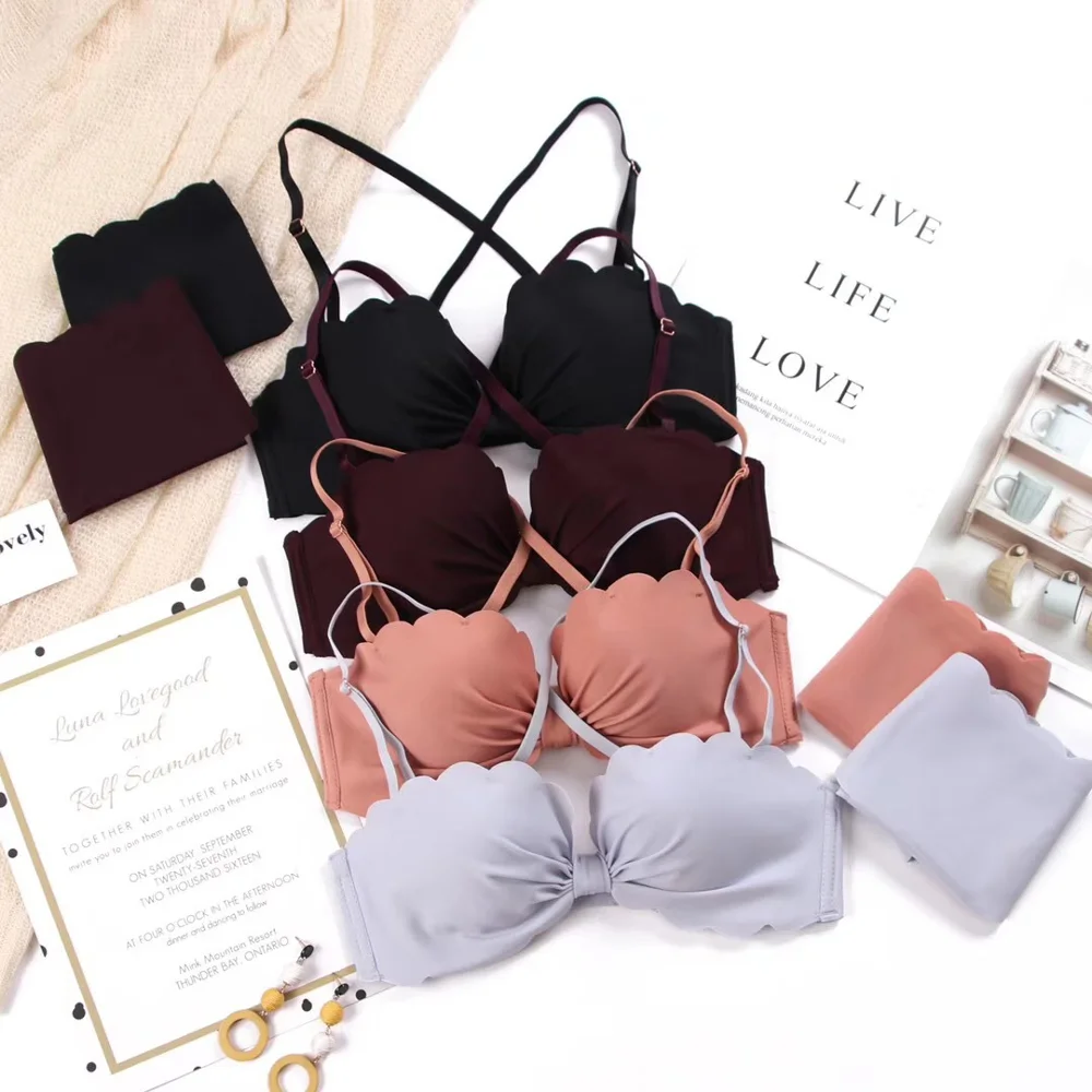 

Sexy Push Up Bra Set Butterfly Comfortable Women Underwear Set Wire-Free Breathable Padded Seamless lingerie set