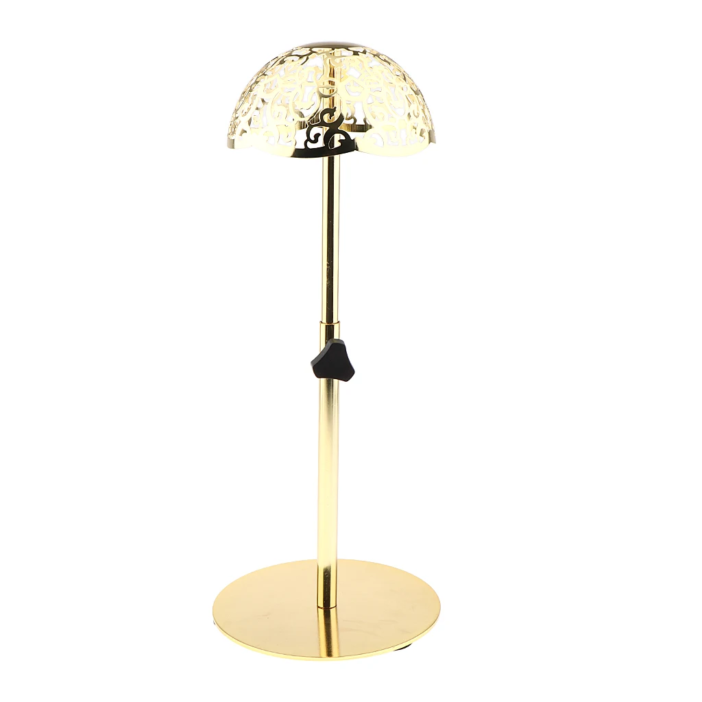 

Adjustable Portable Wigs Hat Stand For Styling Drying Display - Gold