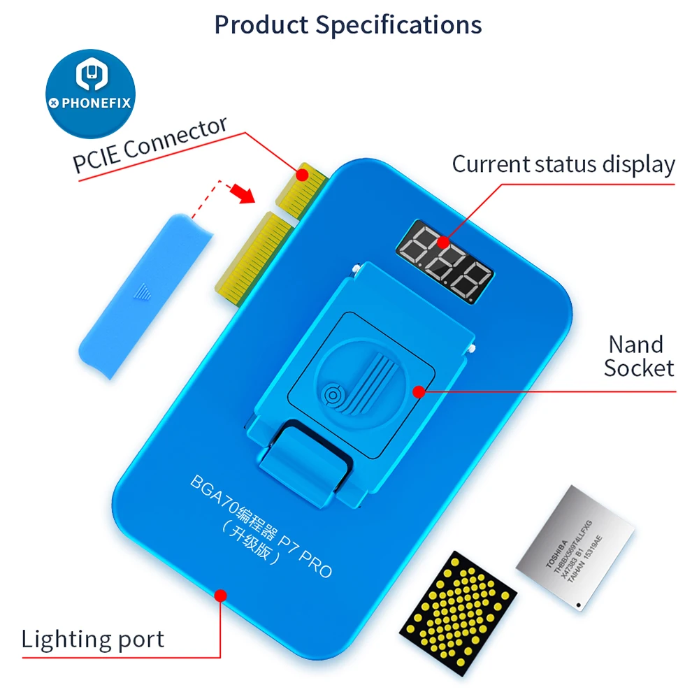 Программатор Naviplus Pro3000S JC Pro1000S P7pro PCIE8 NAND Flash HDD инструмент для чтения и записи iPhone X 8