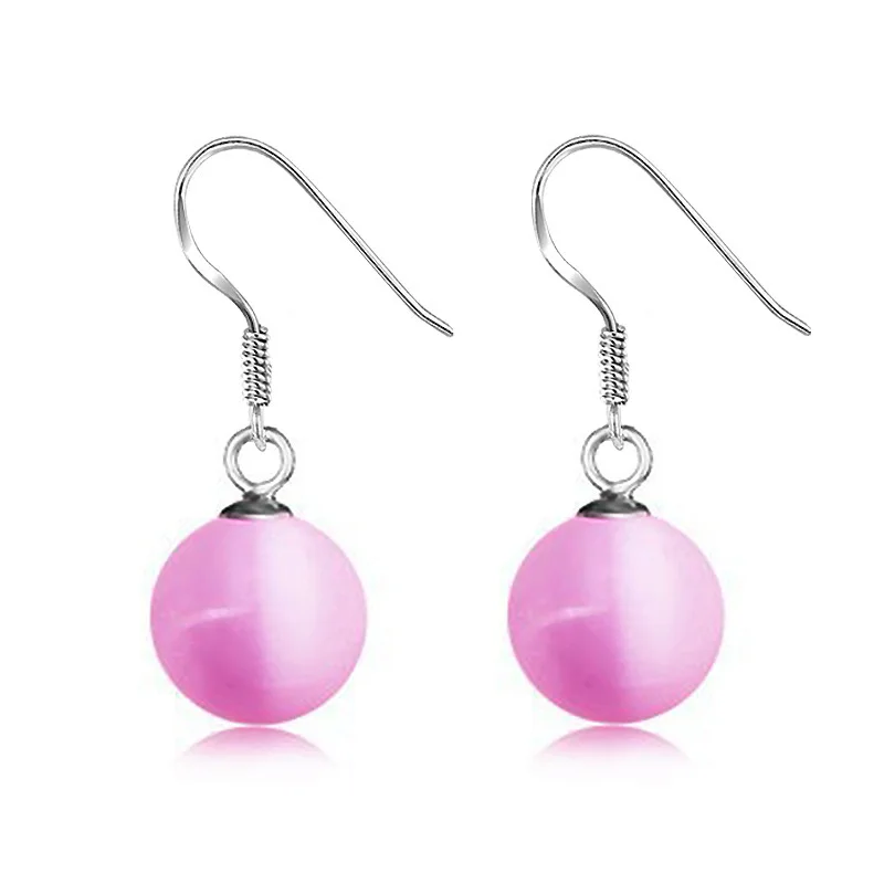 Новая мода бутик серьги розовые натуральные Кошачий глаз женские Тотем мечта