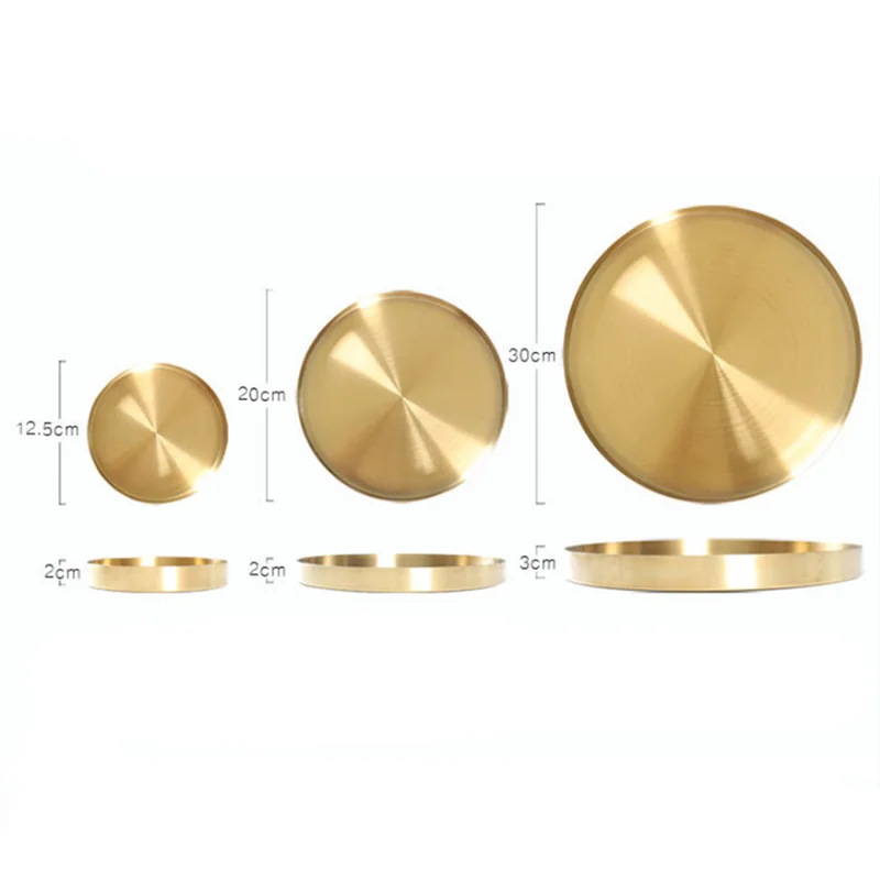 Нержавеющая сталь дома круглый лоток для ювелирных украшений Дисплей пластина