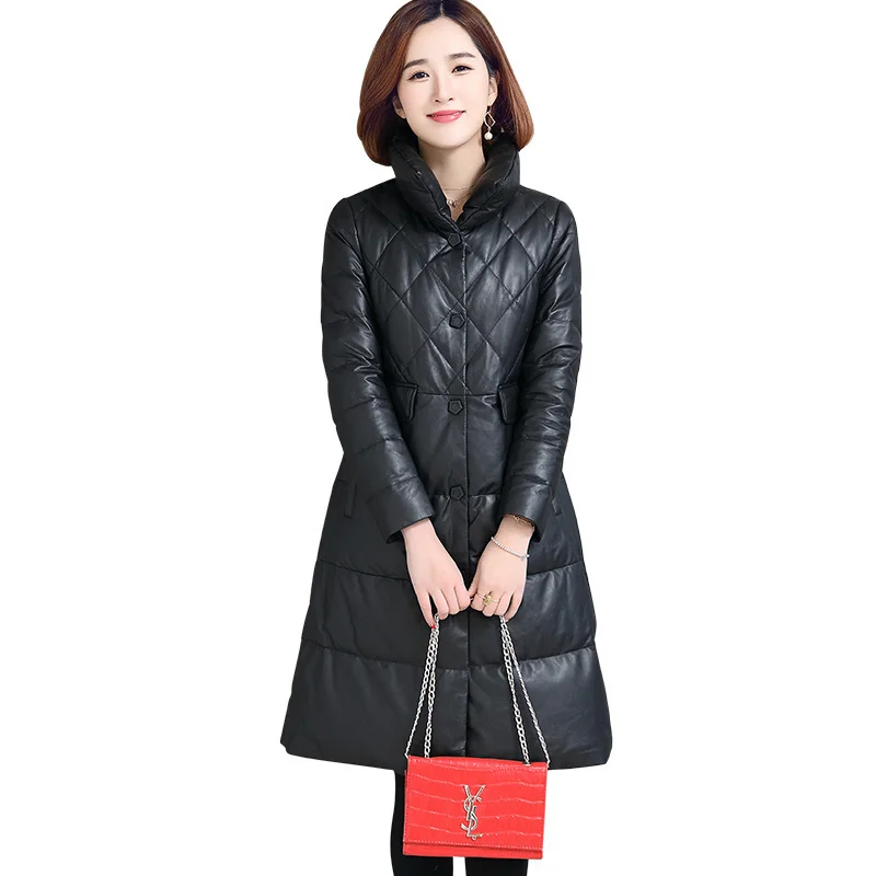

Genuine Leather Jacket Women Real Sheepskin Leather Duck Down Coats Autumn Winter Warm Thick OT1817 MF557
