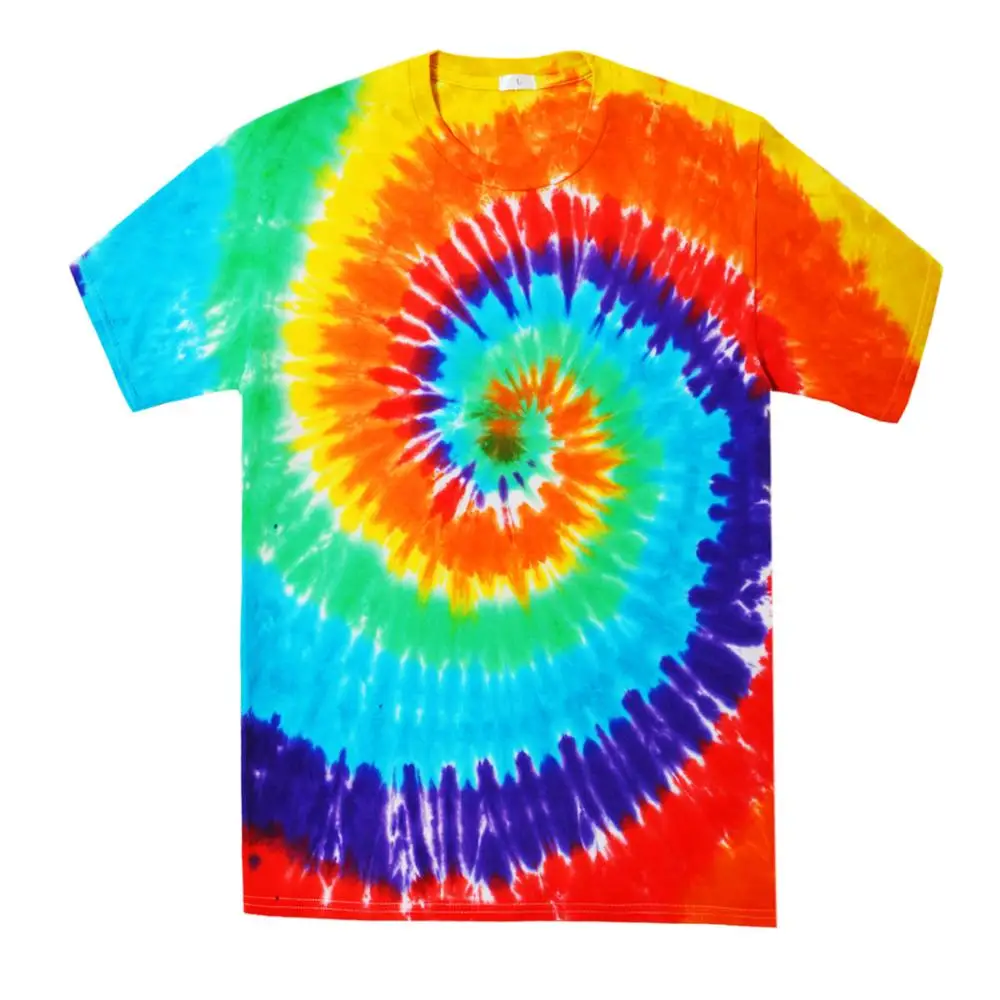 

100% Cotton Adult Colorful Handcrafted Tie Dye T Shirts 5 Sizes Swirl Starburst Peace and Love