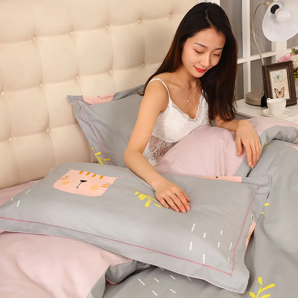 

Cotton Bedsure Duvet Cover Set Zipper Closure Soft Hypoallergenic Bedding Set 4 Pieces King Size 200x230cm